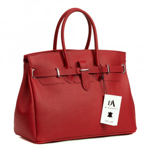 Geanta dama din piele naturala DiAmanti Damiana Rosso